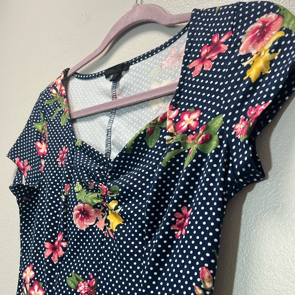 BeBop Blue Floral Mini Dress - Picture 3 of 11